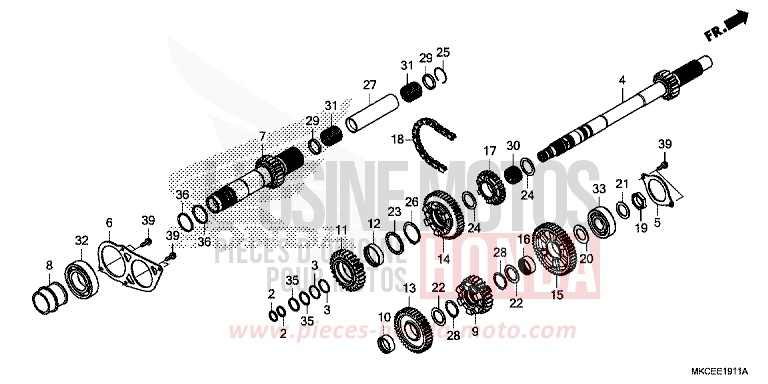 TRANSMISSION (MAINSHAFT) (DCT) for Gold Wing CANDY ARDENT RED (R367B) from 2019